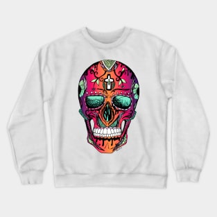 Blue Red Blend Los Muertos Skull Crewneck Sweatshirt